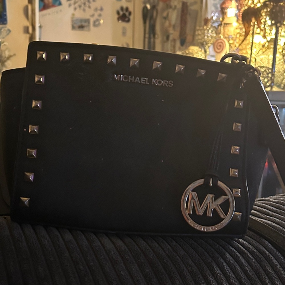 Michael Kors Black Studded Belt Bag